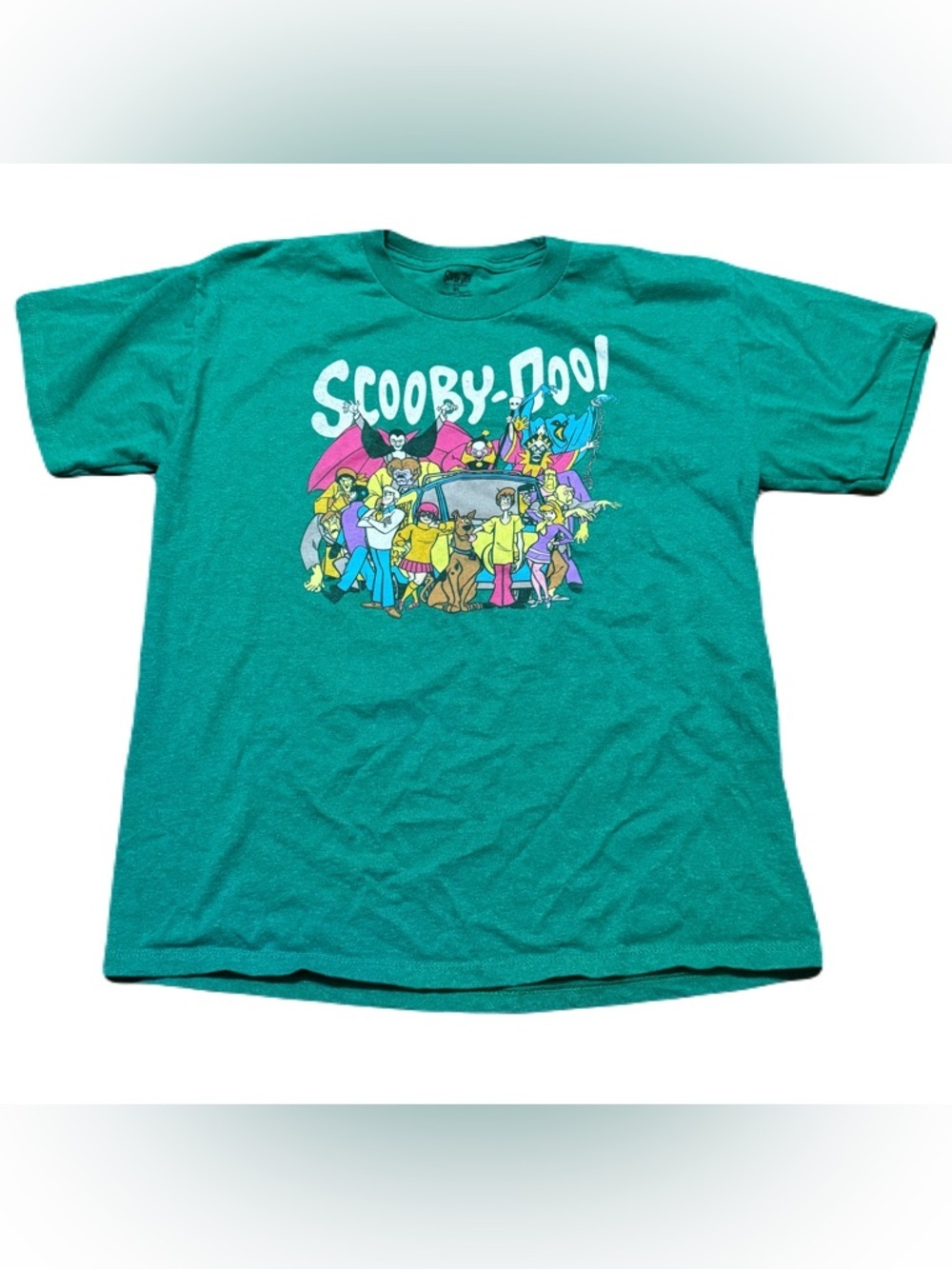 Scooby Doo Cartoon Top Shirt Short Sleeve Green Men Size XL
